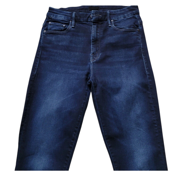 Mother High Waisted Looker Ankle Fray Jeans Women's. Dark Wash. Size 25. Pre-own - Picture 6 of 11